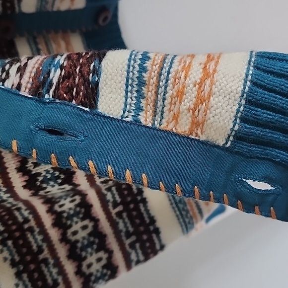 NWT Sundance Fair isle Scandinavian Wool Cardigan Sweater size Large - Picture 4 of 10